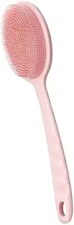 Silicone Body Scrubber Exfoliator with Handle, Gentle Back Scrubber for Shower, Shower Brush for Body, Bath Back Brush for Shower, Silicone Loofah Body Scrubber, Bath Scrubber for Body (Pink, 1 Pcs)