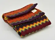 Knit Geometric Scarf 100% Baby Alpaca Peru Bolivia 3 Pack 8" x 66" DBL Thick New