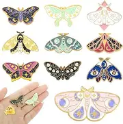[Hemore] Enamel Pin Set, 10pcs 4.3cm Alloy Butterfly Enamel Pin Set, Cute Enamel Pins Bulk, Backpack Lapel Pin, Aesthetic Brooch for Clothes Bags Backpack Decor