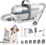 Pet Scene Pet Grooming Kit 1.5L with Bag, 7in1 Vacuum Grooming Dog Clipper Vacuum Cleaner Slicker Trimmer Remover Deshedding Brush Cat Hair Groomer