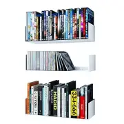 Bali Floating Shelves for Wall, CD DVD Storage Shelves and Metal White