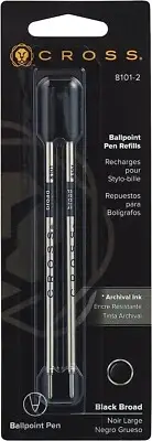 Cross Ballpoint Refills Black Broad Pt New In Pack 8101-2 2 Refills