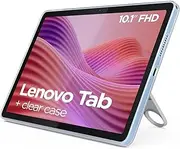 Lenovo Tab WUXGA Tablet 10.1" MediaTek Helio G85 4GB RAM 64GB 60Hz 2 Speakers Wi-Fi 5 Bluetooth 5.3 Android 14 Polar Blue with Clear Case
