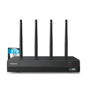 Reolink RLN12W 12-Channel Wi-Fi 6 NVR with 2TB HDD for 24/7 Recording
