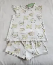 May Gibbs Girls Gumnuts White Printed 2 Piece Cotton Pyjama Set Size 5 New