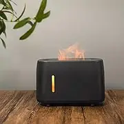 240ml Ultrasonic Aroma Humidifier with Remote Control Flame Effect ，LED Light Essential Oil Humidifier for Aromatherapy Humidifier Night Light，for Home, Office, or Travel Use，Grey ﻿