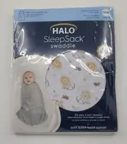 Set Of 2 HALO SleepSack Swaddle 100% Cotton Muslin NB 6-12 lbs 0-3 Mos. Lions