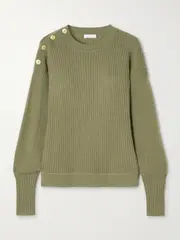 [Eres] Eres - Savoureux Wool And Cashmere-blend Sweater - Army green - medium medium Green