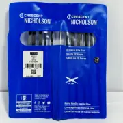 12-Piece Crescent Nicholson 37398 File Set Round Handle Needle Files 5-1/2"
