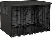 Couverture cage animaux – Housse de caisse en tissu Oxford, Protection imperméable pour chiens chats | Accessoire coupe-vent adapté aux cages de transport, chenils intérieurs ou extérieurs toute