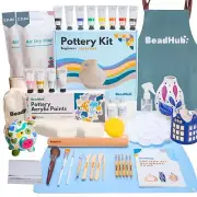 Pottery Kit for Beginners, 4.4Lbs Air Dry Clay for Adults with Sculpting Tool...