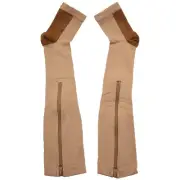 Compression Stockings Nylon Zipper Compression Sock Leg Knee Support Open4867