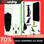 Inflatable SUP board 330cm green white paddle set carry bag 1 adult 2732