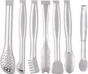 Small Serving Tongs Set 6-Inch Appetizer Tongs Stainless Steel Mini Tongs, Set of 6