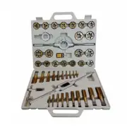 45Pc Tap & Die Set Titanium Coated METRIC Standard Coarse Threads Handle Wrench