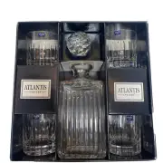Atlantis DOSCHESTER-Crystal-5pc Whiskey Set#A1103504-Portugal-Vintage-RARE￼-RTRD