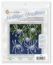 Solid Oak Nostalgic Christmas Beaded Cyrstal Ornament Kit-Silvery Christmas Spid