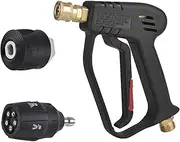Pr ure Washer Short, 4000 PSI Power Washer with 5-in-1 Nozzle Tip M22 Hose C Ector, Car Cleaning Tools Black One Size