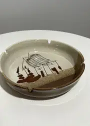 Ashtray Studio Pottery Handmade Ceramic Stoneware signed by artist 7” diameter