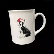 Fringe Studio Boston Terrier Coffee Mug Tea Cup Dog Jingle All the Way Christmas