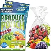 Keeps Produce Fresher Longer, Produce Keepers are Reusable Green Bags for Fruits and Veggies and are Great Banana Bags 3 Packs (30 Bags)