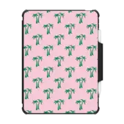 iPad Pro 12.9-inch (5th/6th gen) Impact Folio Case Pink and Green Tropical Palm Trees Pattern