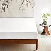 Wake In Cloud - 100% Bamboo Fitted Sheet, 1 Piece, Cooling Breathable & Silky Soft, Extra Deep, White, Queen Size