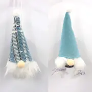 2x 18cm Faceless Gnome w Bell Christmas Ornaments Xmas Tree Hanging Home Deocr