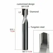 Diamond Straight Flute milling cutter graphite PCD end mill CNC Router Bits Poli