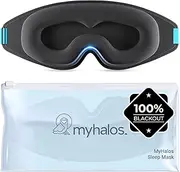 MyHalos® 3D Sleep Mask for Women and Men- Blackout Eye Mask for Sleeping Blissfully- Our Sleep Eye Mask for Lash Extensions Provides Comfort with No Eye Pressure- Sleeping eye mask -Storage Pouch Included