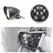 5.75" matt black LED daymaker bullet headlight Harley DYNA FXD SUPER GLIDE FXR