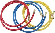 Refrigerant Charging Hose Set Sturdy 3pcs Tube Kit 150cm for R12 R22 R502 Blue Red Yellow