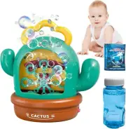 Cactus Bubble Machine Auto Bubble Blower Play Music for Toddlers Kids -NEW