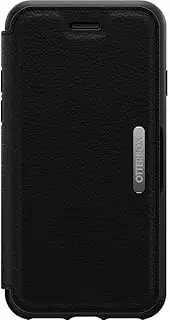 OtterBox 77-65076 Strada Series Premium Leather Shockproof and Drop Proof Folio Case with Two Card Holders for iPhone 7/8/SE 2nd Gen/SE 3rd Gen, Black