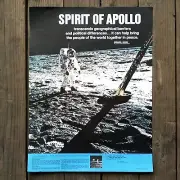 Original APOLLO XI MOON WALK Spirit of Apollo ASTRONAUT Space 11 Poster 1969 NOS