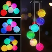 Color Changing Solar Power Wind Chime Crystal Ball Wind Chime Wind Mobile Por...
