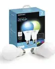 Smart Light Bulb, Multicolor A21 LED with Voice Control, 1050 Lumens - 2pack