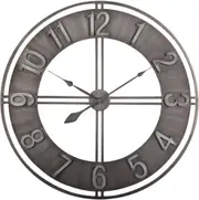French provincial 60cm round metal wall clock
