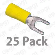 SPADE TERMINAL VINYL #10 YELLOW 10-12 GAUGE #507-25PK