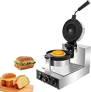 Commercial Ice Cream Burger Maker, Electric Waffle Maker,Sandwich Machine, Non-Stick Burger Press with 180° Rotation and Adjustable Temperature