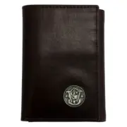 Smith & Wesson Mens Genuine Leather Trifold Wallet - Brown