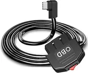 tunghey Upgraded USBC OBD2 OBD Power Cable for Dash Camera, OBD to Type-C USB OBDII Adapter Hardwire Charger Cable 24 Hours Surveillance and Acc Two Mode with Switch Button. 3.5M (Right Angle)