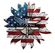 Sublimation Print Patriotic Dragonfly Sunflower Ready To Press Heat Transfer
