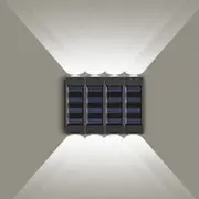 4Pcs Solar Wall Lights UP and Down Illuminate Outdoor Sunlight Sensor Lamps