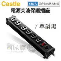 在飛比找PChome商店街優惠-Castle 蓋世特 ( IA6-SB ) 6座3孔 1.8