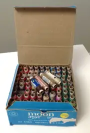 Coats Polyester Sewing Thread Box of 100 Unique Colored Tubes Poly Spun