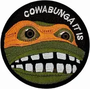 Mubal 3in Cowabunga It is Patch, Hook Backing Morale Patches Tactical Funny Embroidered Military Moral for Army Backpacks Gear Hat