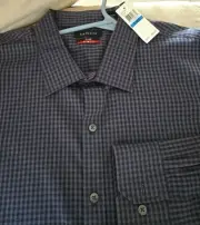 VAN HEUSEN FLEX SLIM FIT Mens Long Sleeves Dress Shirt Sz 17-17.5 XL NEW $60