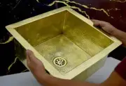 Unlacquered Brass Undermount Hammered Sink, Kitchen Bar Sink, Island Sink,