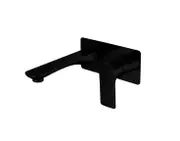 HC Sleek Black Rectangle Wall Mixer With Outlet